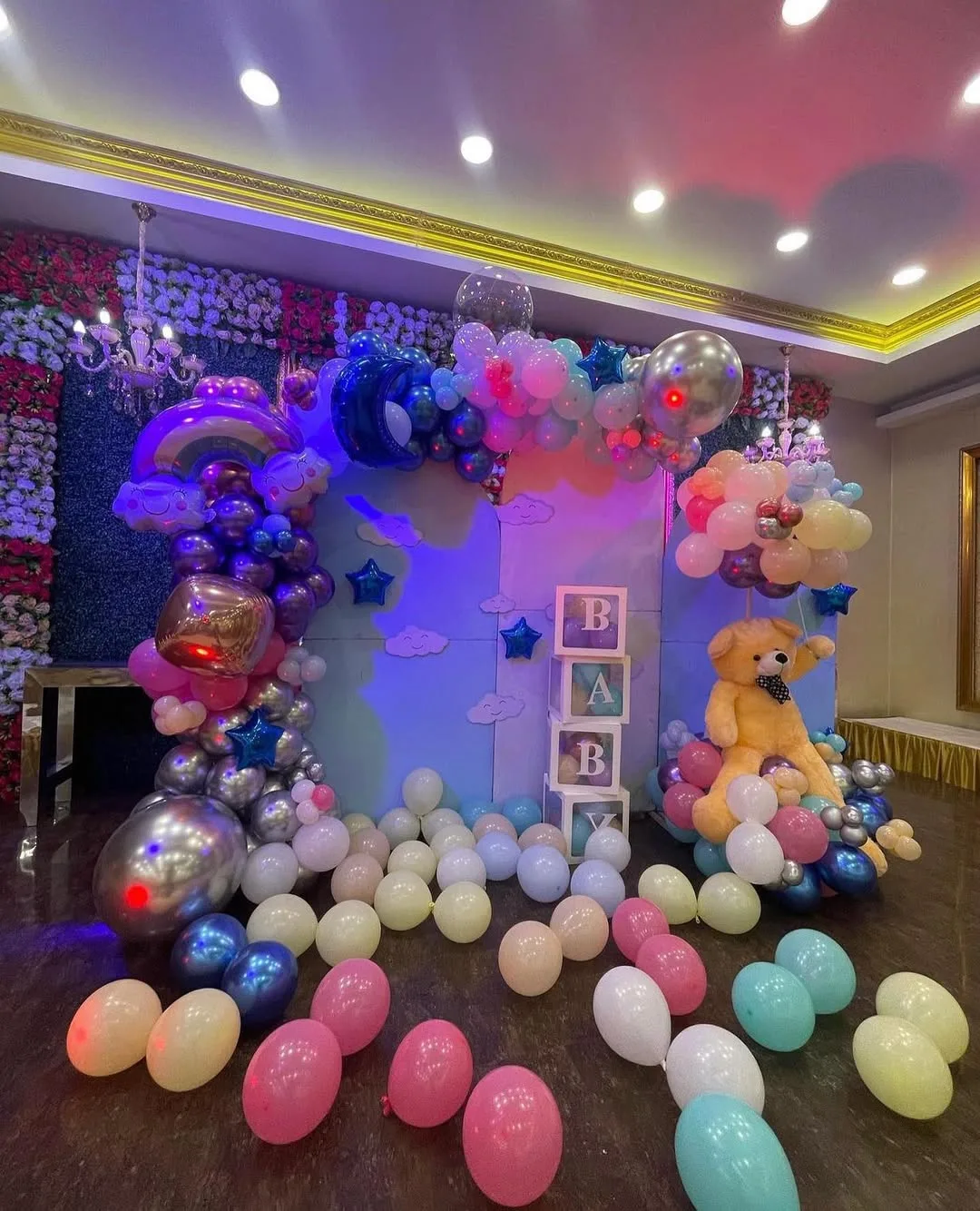 Dreamy Rainbow Baby Shower Setup
